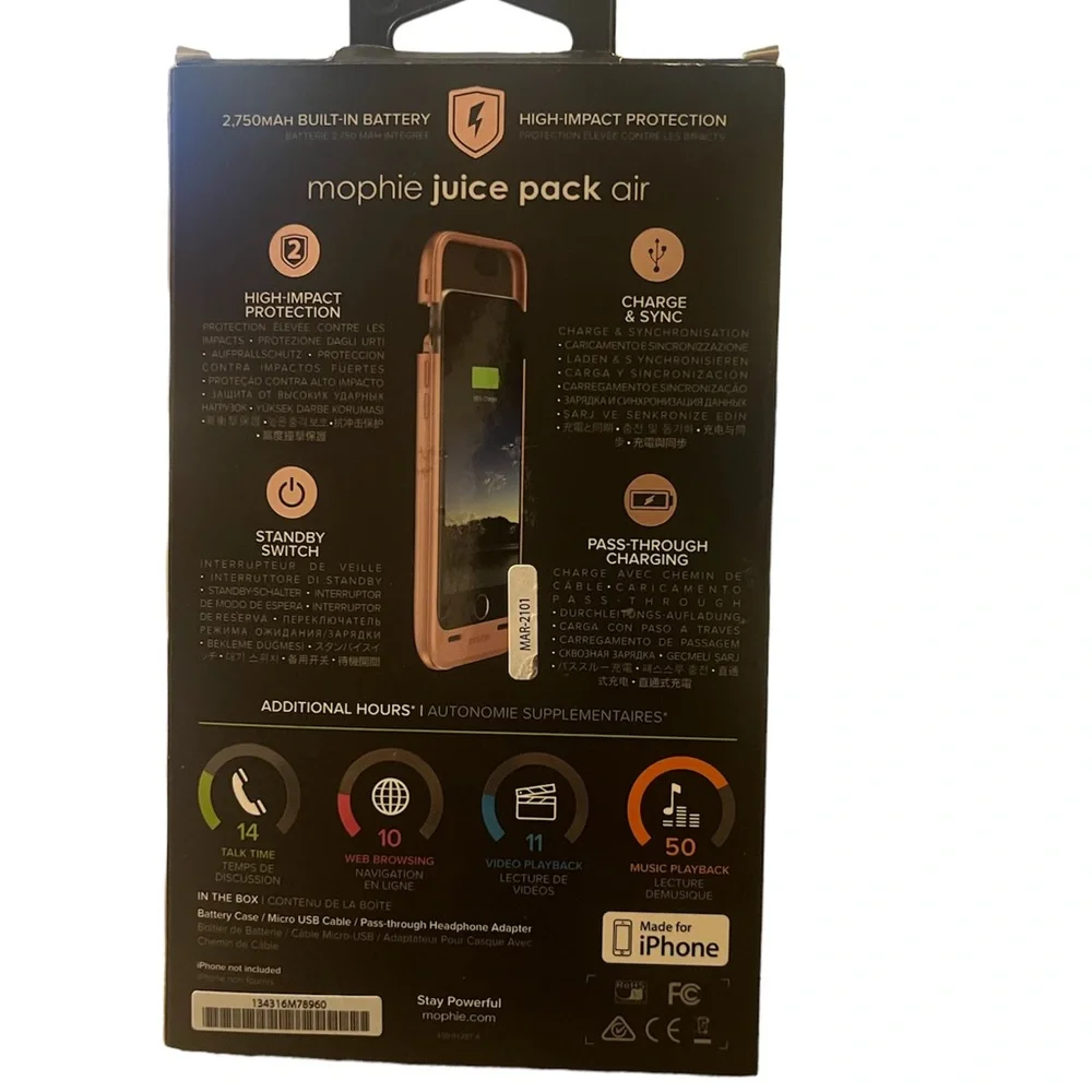 Rose Gold Mophie Battery Case iPhone 6 and 6s